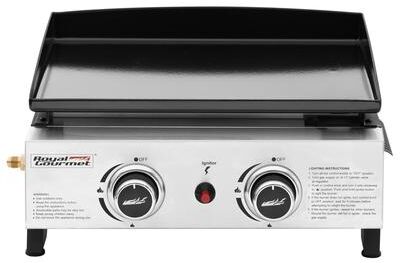 Royal Gourmet Portable 17-Inch 2-Burner Tabletop Gas Griddle Grill, 17,000 BTU, Outdoor Backyard BBQ