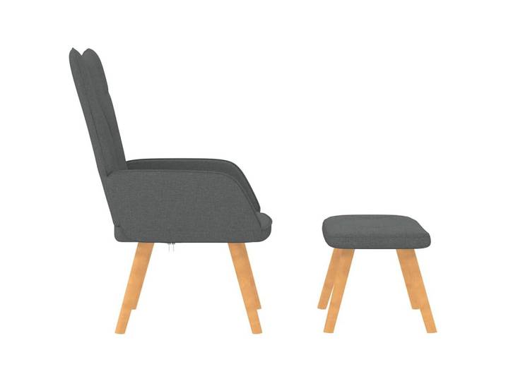 vidaXL Relaxsessel, Sessel mit Hocker Dunkelgrau Stoff