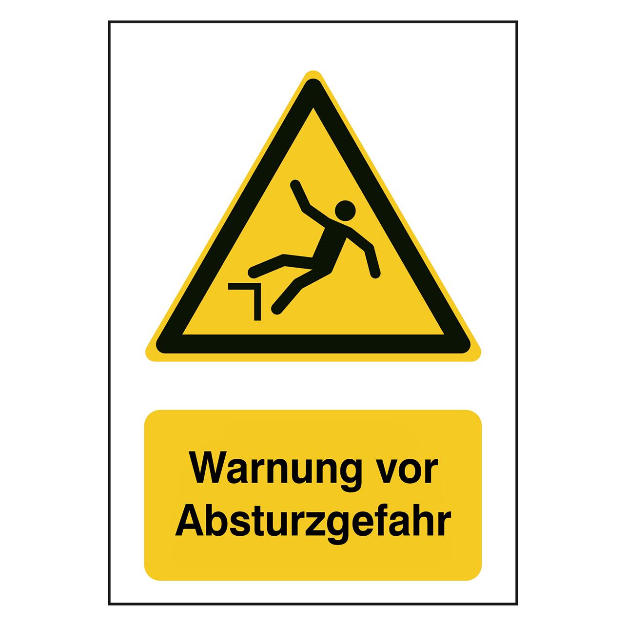 Brady B-862, Toughwash-Warnschild, W008 - Warnung vor Absturzgefahr, Polyester, Schwarz und Gelb a (236567)