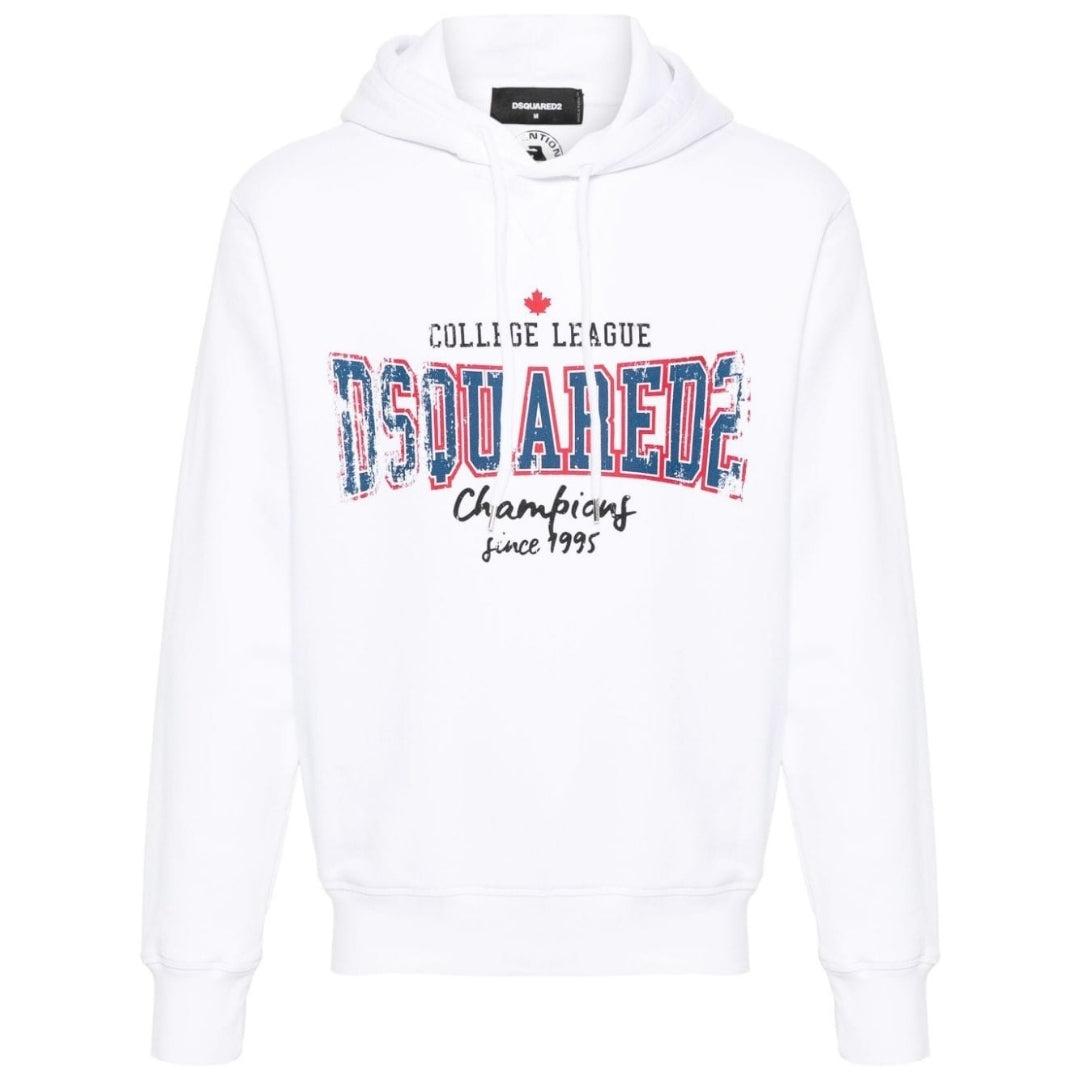 Dsquared2 Cool Fit Faded College League-logo witte hoodie