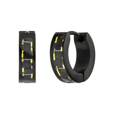 Paar Creolen JOBO, schwarz, Ohrringe, Damen, 13,4mm, Edelstahl, Edelstahl schwarz beschichtet