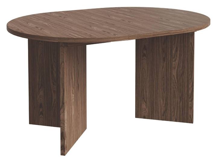Selsey Ovo – Ausziehbarer Esstisch, rund, 110–190 x 110 cm, Holzoptik Nussbaum Wisconsin