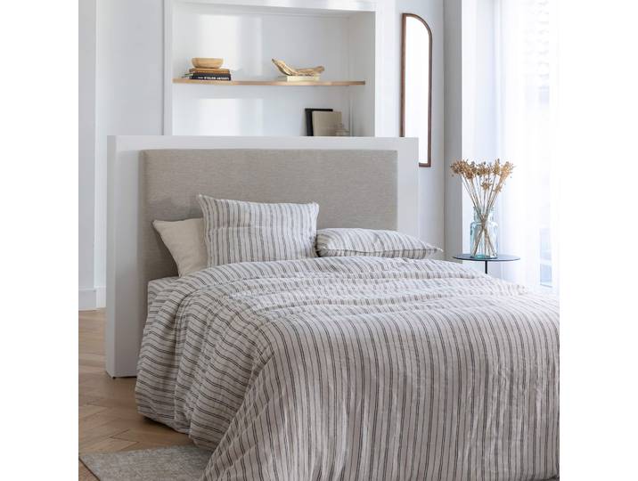 Tête de lit déco beige lin - SOMEO 140