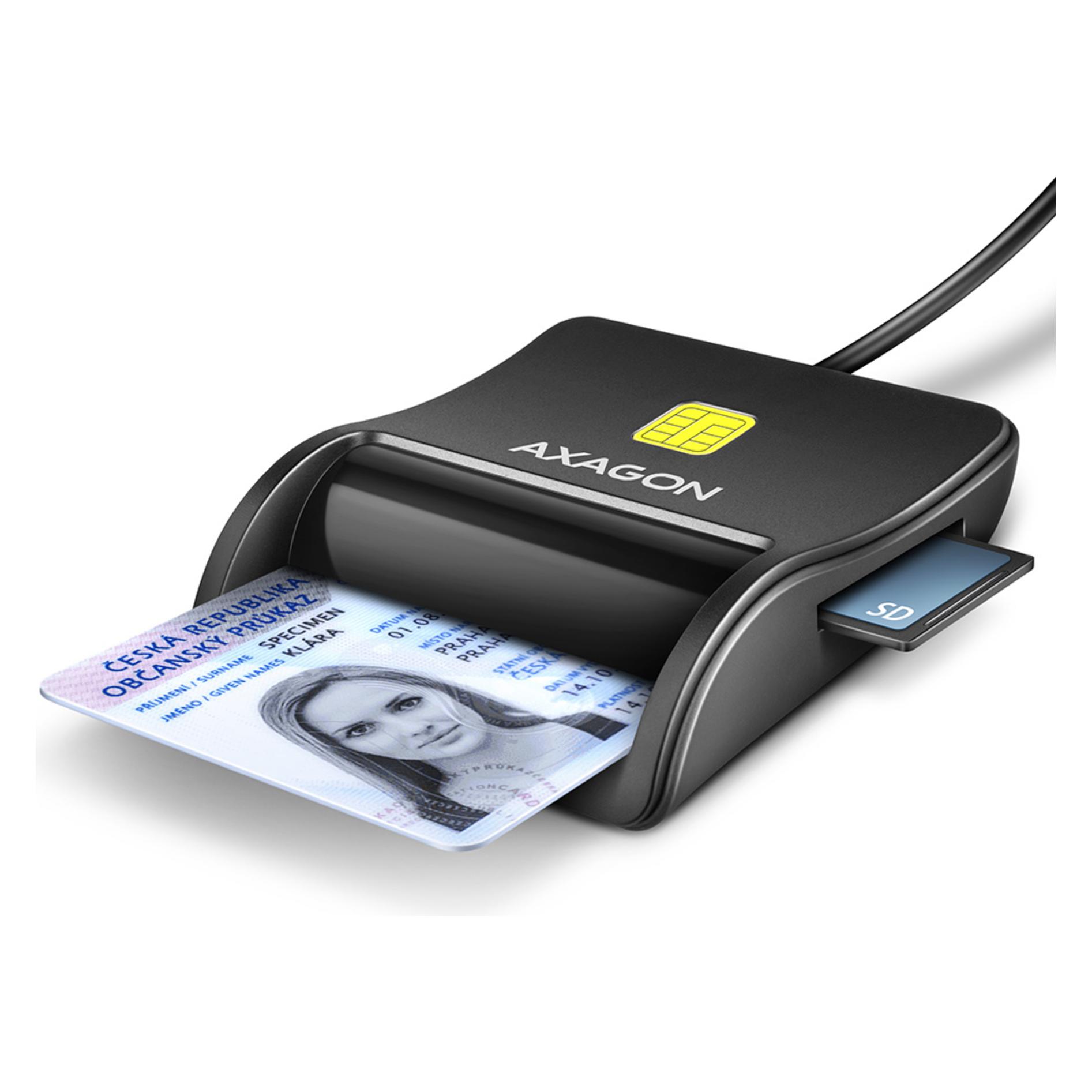 Axagon CRE-SM3SD USB Smart Card & SD/microSD/SIM Card FlatReader (USB 2.0) (CRE-SM3SD)