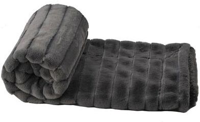 Bluff City Bedding Ribbed 60 x 80 Super Soft Warm Cozy Couch Throw Blanket with Sherpa
