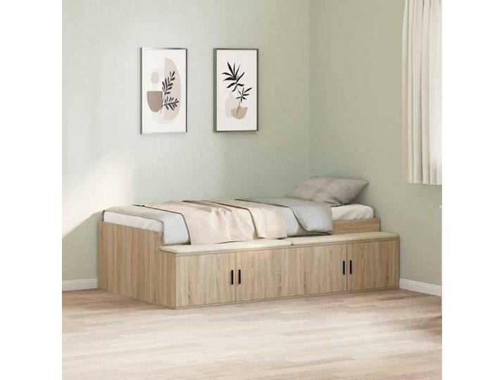 Soldes Flottants Lit simple 90x200cm Structure de lit classique Chêne Sonoma 90x200cm Bois d'ingénierie