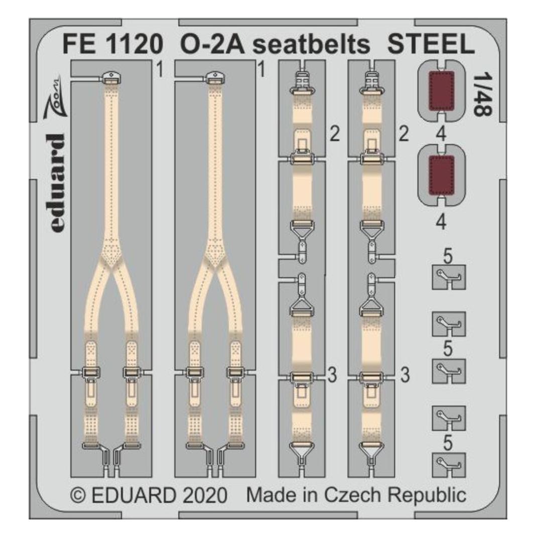Eduard O-2A seatbelts STEEL for ICM (FE1120)