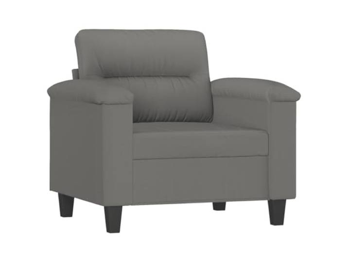 KTHLBRH Sofa-Set, 3-teilig, dunkelgrau mit Kissen Schmutzabweisende Mikrofaser, Gestell aus Metall, Polsterung aus Schaumstoff, 1 + 2 + 3 Sitzplätze