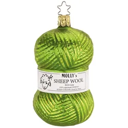 Weihnachtskugel "Wollknäuel", apfelgrün, 11 cm