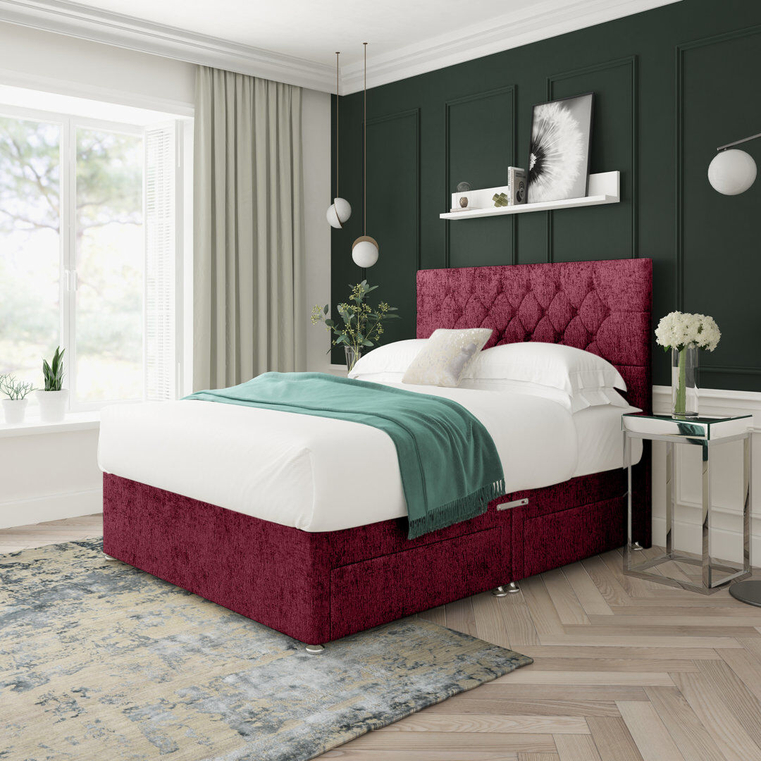 17 Stories Upholstered Divan Bed Base Only Purple Small Double (4')