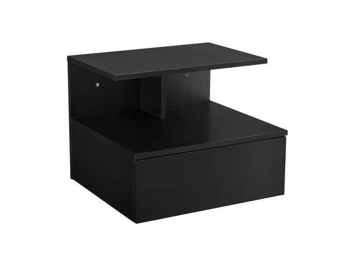 [en.casa] Wandschrank Amberg, Schwarz, Holzwerkstoff, 1 Schubladen, Rechteckig, 40x31x35 cm, Wohnzimmer, Regal, Wandregal