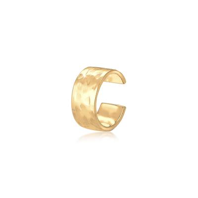 Single-Ohrhaken ELLI "Earcuff Single gehämmert 925 Sterling Silber", gold, Ohrringe, Damen, onesize, ohne Stein, Silber 925 (Sterlingsilber)