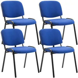 CLP 4er Set Besucherstuhl Ken Stoff blau