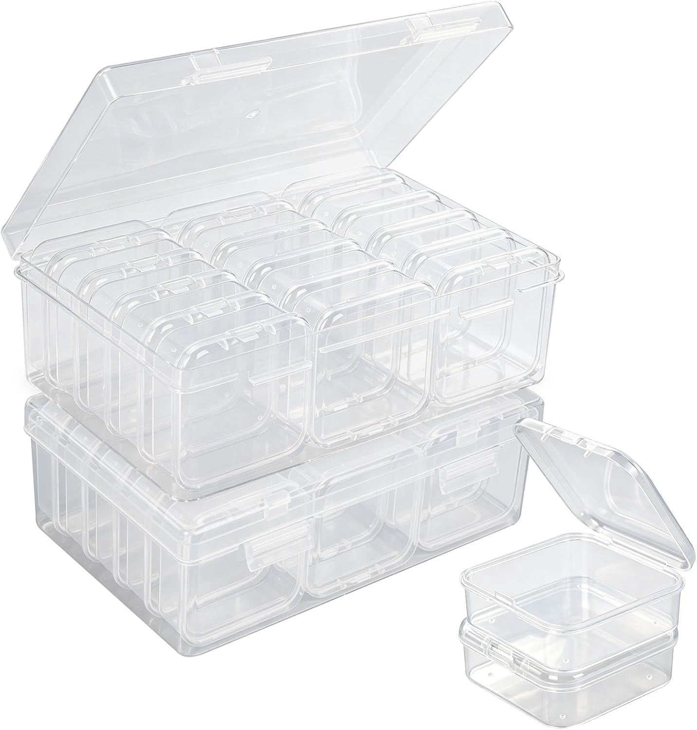 Solid plastic kralen opbergdoos met klapdeksel