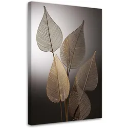 WANDBILD minimalismus mit goldenen blättern