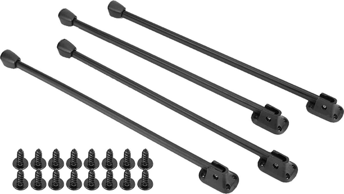 Set van 4 zwarte metalen inklapbare tafelpoten voor het maken van meubels