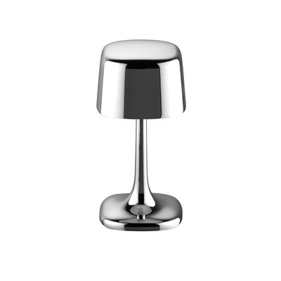APS LED Tischleuchte "SOHO, inkl. Fernbedienung und Ladestation", silber (glossy chrome), 1, Ø 10,5cm H: 21,5cm, 1 Stk., Leuchten, Akku-Tischleuchte mit Fernbedienung, Ladestation & dimmbarem LED-Licht, LED Tischleuchte