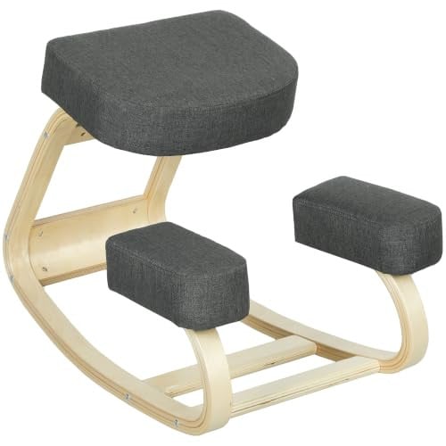 Vinsetto Ergonomische Kniestoel met Kantelfunctie - Donkergrijs