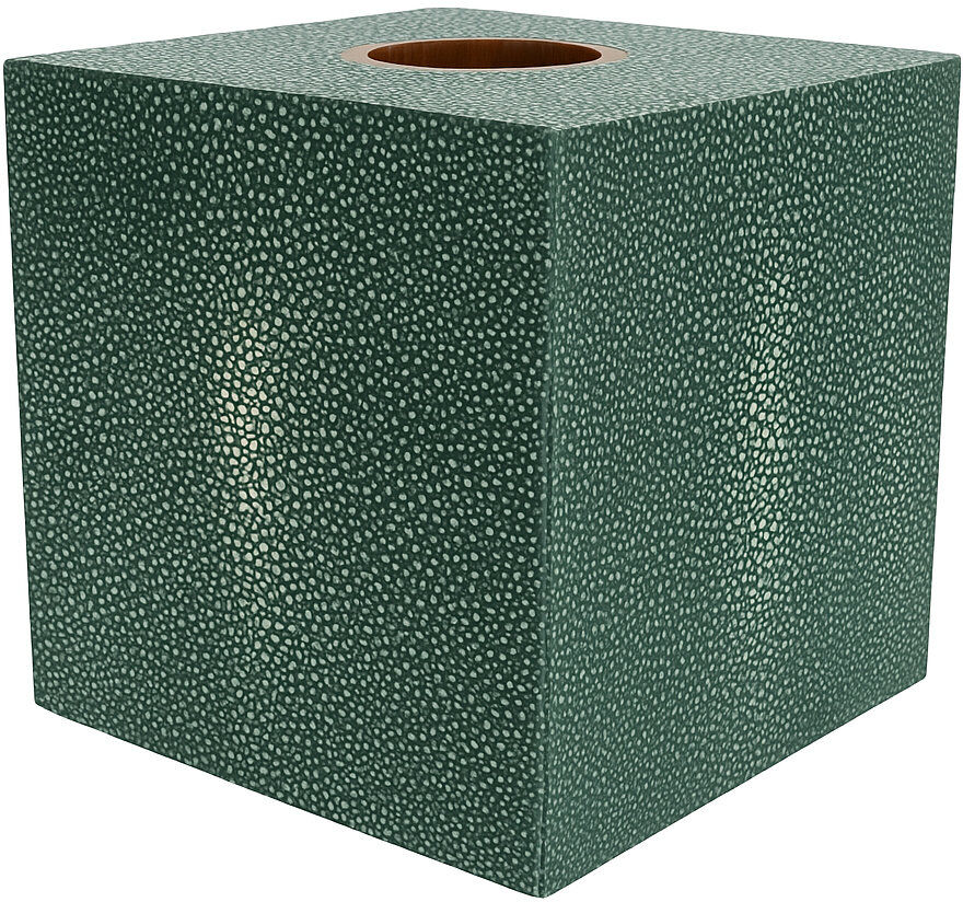 Ebern Designs Leather / Faux Leather Square Chest / Box Forest Green 15cm H X 15cm W X 15cm D