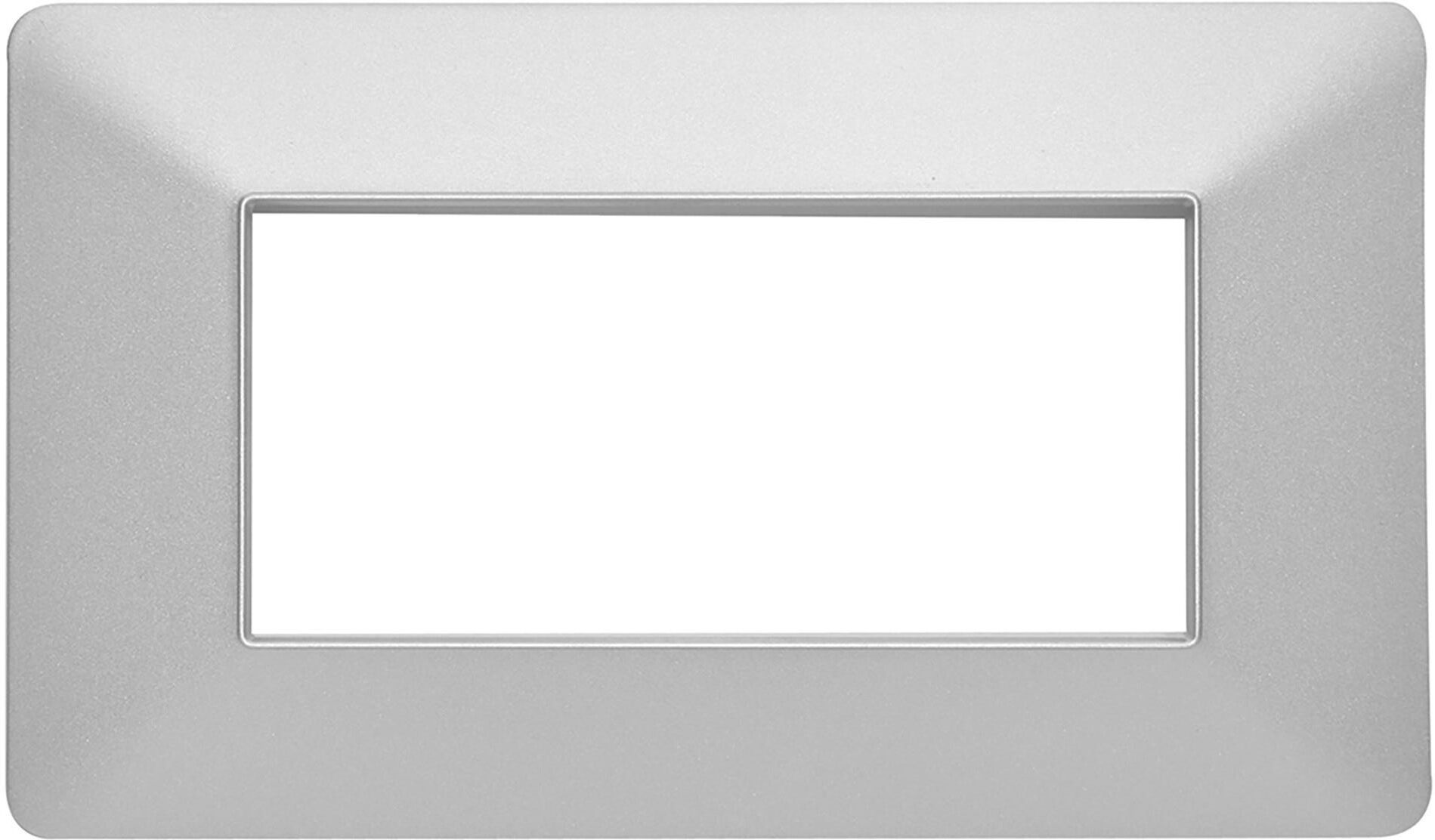 Kalos PLACCA IN TECNOPOLIMERO  4 MODULI COLOR ALLUMINIO CHIARO