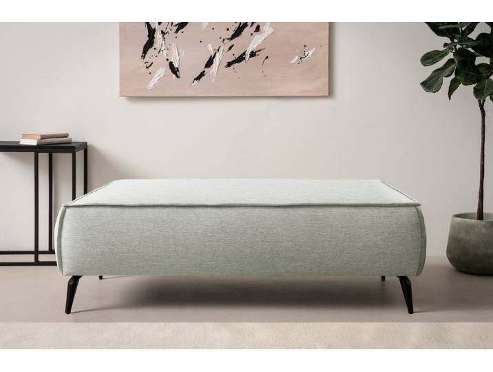 OTTO home Hocker TVINNU Leinenoptik, zur Serie TVINNU, gemütlicher Sitzkomfort, rechteckig, schwarze Füße