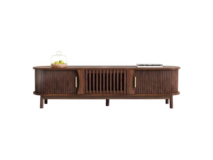 Meuble tv 1 porte en pin brun l 165 cm