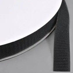 Klettband zum Nähen, Haken (Rolle mit 25 m) 16 mm | schwarz, Nylon, Polyester