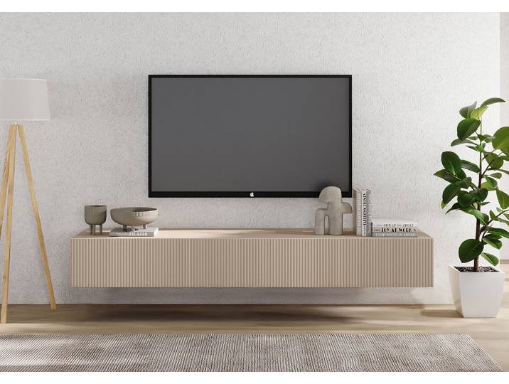 Hänge-TV-Lowboard Rio Spanplatte, beschichtet Beige 180cm