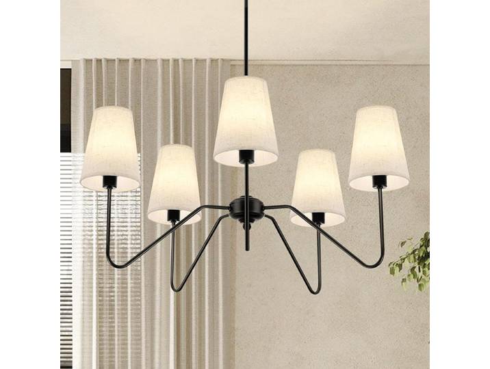 Lustre vintage en tissu poli or/noir, éclairage d'îlot de cuisine, abat-jour classique, style européen, décoration d'intérieur