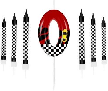 Uplift Treasures Racing Cars Number Birthday Cake Candles Set