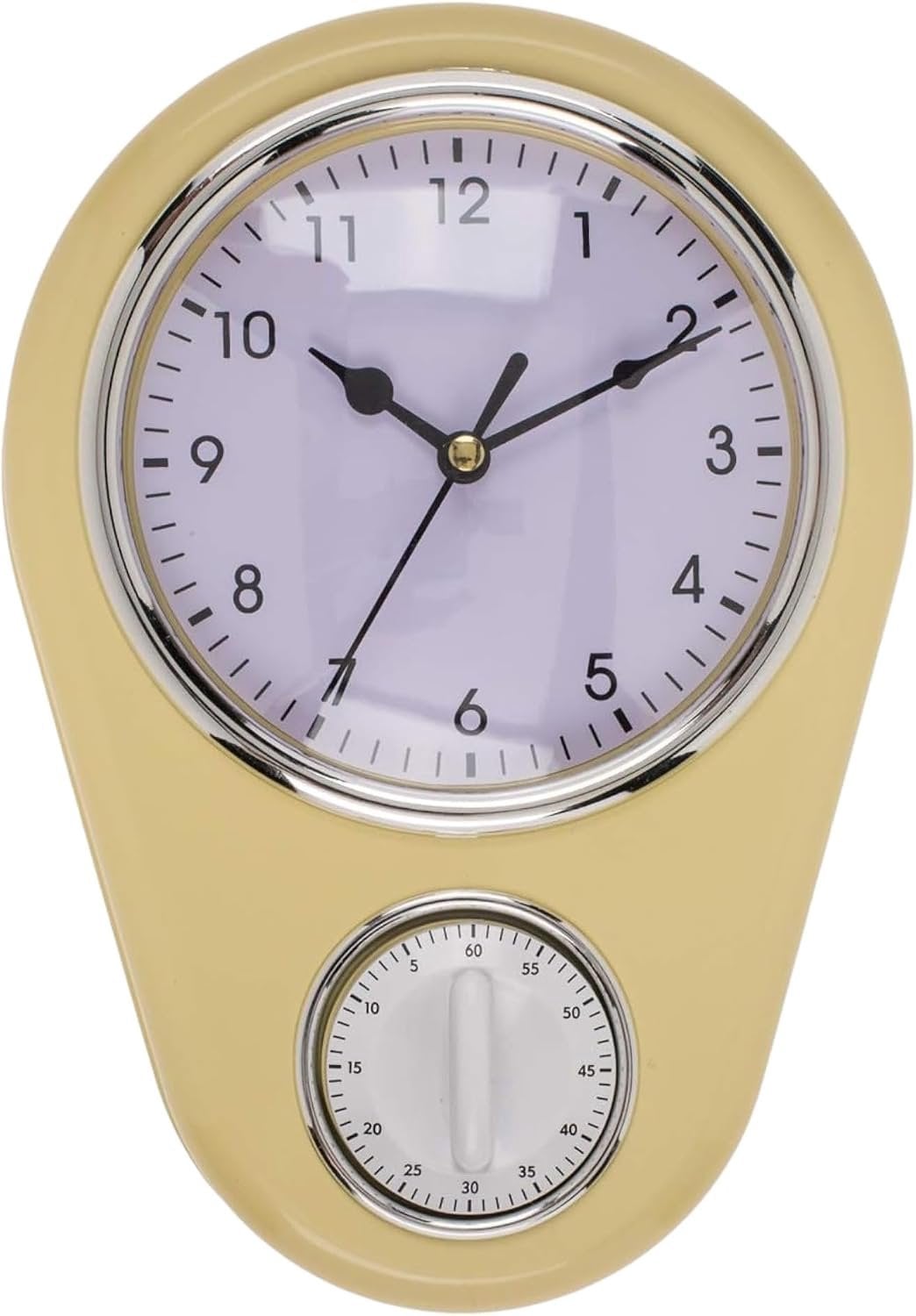 SnelShoppen Wandklok retro 60-minuten kooktimer - crèmekleurig