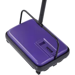 VEVOR Teppichkehrer Teppichbodenkehrmaschine manuell, Bodenkehrer mit 300 ml Staubbehälterkapazität, 17 cm Reinigungsbreite Kehrmaschine für Heimbüro-Teppiche Tierhaarstaub Teppichreinigung, Lila