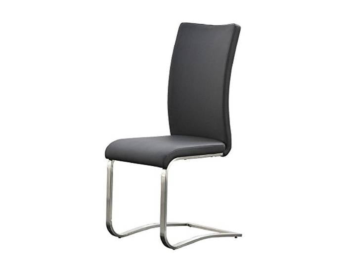 Robas Lund Esszimmerstuhl 2-er Set Grau, Stuhl belastbar bis 130 kg, mit Kunstlederbezug, Gestell Edelstahl