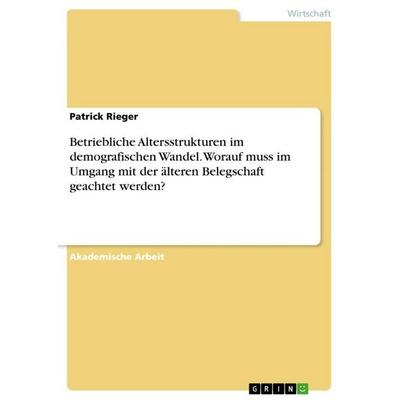 Betriebliche Altersstrukturen im demografischen Wandel. Worauf muss im Umgang mit der älteren Belegschaft geachtet werden?, Taschenbuch von Patrick