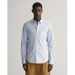 Gant für Herren. 3000102 Schmal geschnittenes blaues Popeline-Hemd (M), Lässig, Baumwolle, Klassisch, Langarm