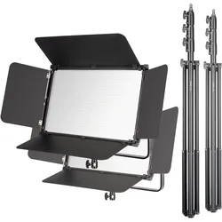 Walimex LED Niova 150-F Pro 150W Bi Color Set2, Dauerlicht, Schwarz