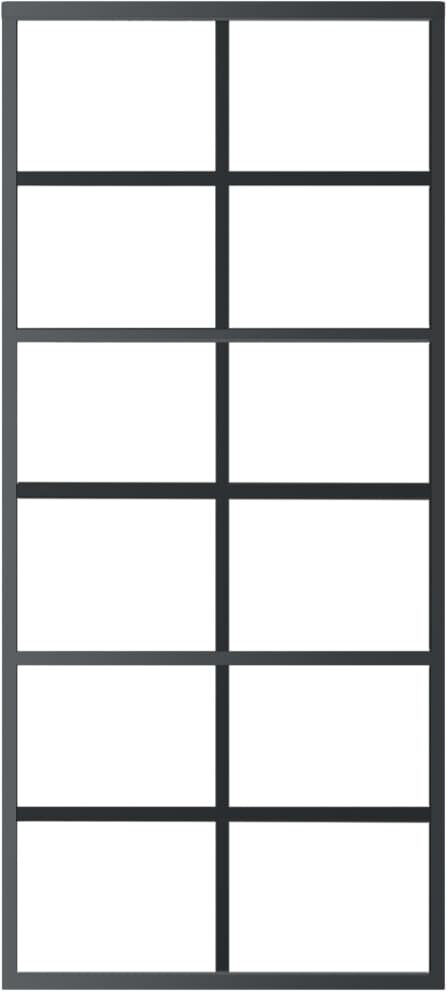 Symple Stuff Vidaxl Sliding Door ESG Glass&Aluminium 102X205 Cm Black;Clear;Transparent and black 205cm H x 90cm W