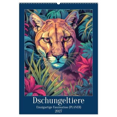 Dschungeltiere - Einzigartige Faszination (Wandkalender 2027 DIN A2 hoch), CALVENDO Monatskalender