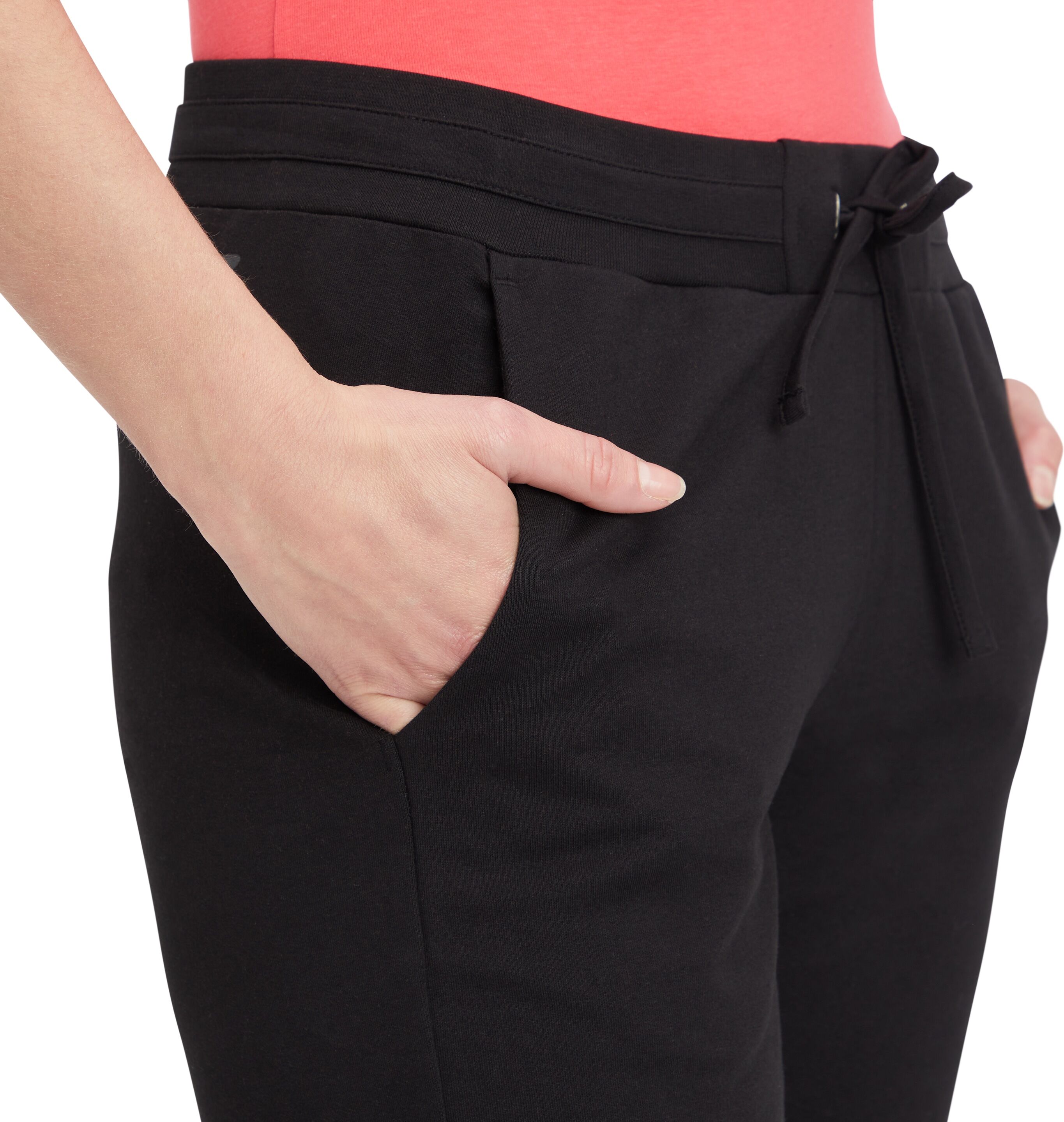 Sporthose ENERGETICS "DA.-HOSE MARIANNE III W", Damen, Gr. XS, N-Gr, schwarz, Obermaterial: 70% Baumwolle, 24% Polyester, 6% Elasthan, Hosen Sporthose, elastisches Material, mit zwei seitlichen Eingriffstaschen schwarz XS, N-Gr