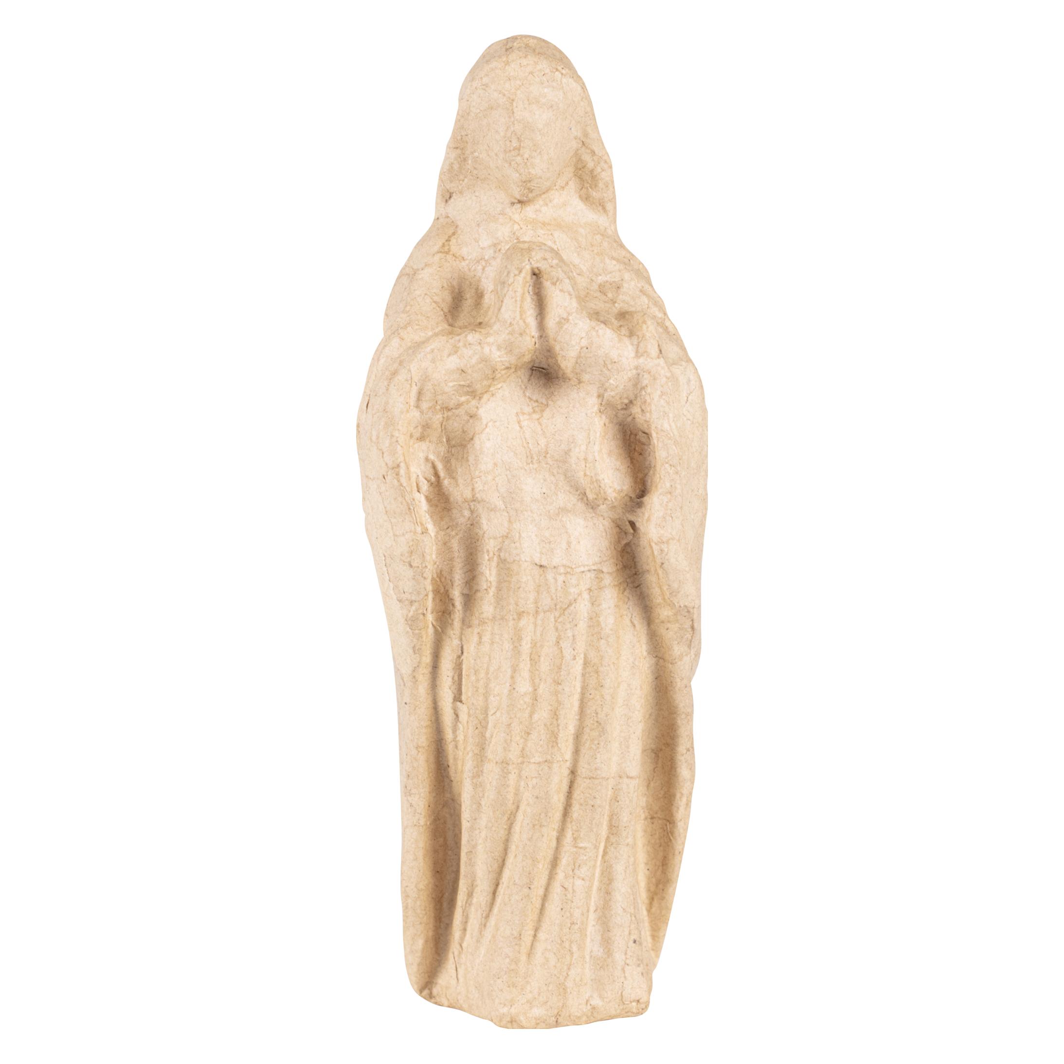 Décopatch Braunes Pappmaché, betende Maria 7x10x26,5 cm - Kartonbraun (LA029C)