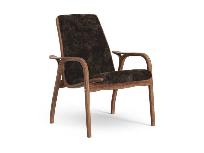 Swedese Laminett Sessel Walnuss geölt/Schaffell Espresso (braun)