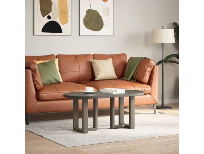 KTHLBRH T-Form Couchtischbeine 2 STK Naturstahl 28x25x42-43 cm Pulverbeschichteter Stahl, verstellbare Nivellierfüße, vorgebohrte Löcher, Tischplatte nicht enthalten