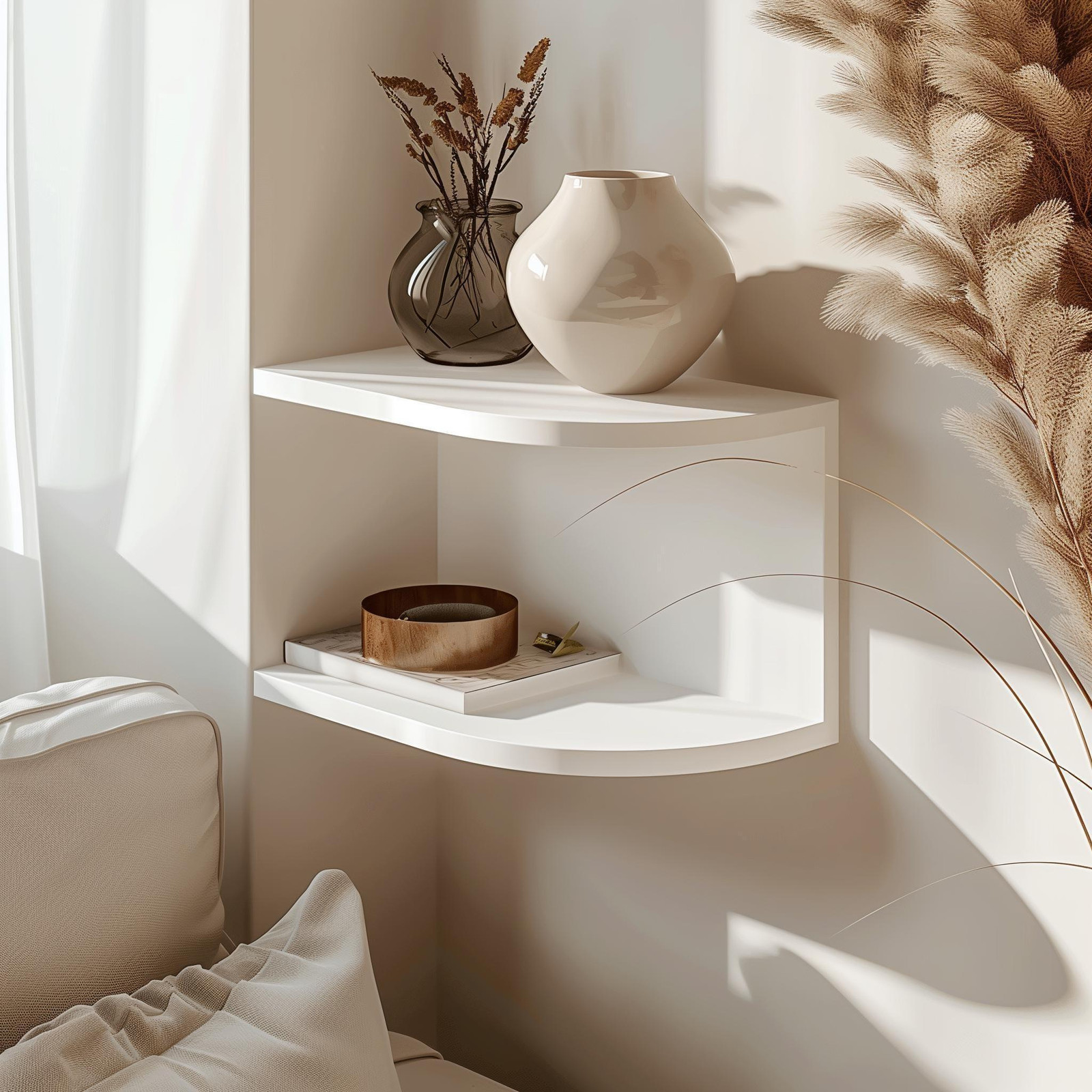 Decords 3D wandplank modern minimalistisch hoekrek voor de keuken
