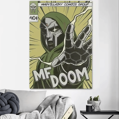 Inspire Curations MF DOOM Album Cover Canvas Poster Hip Hop Wall Art For Room & Studio Decor z6 50x70cm No Frame