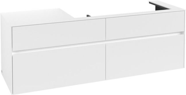 V&B; Meuble sous lavabo Collaro 160x54,8x50cm, lavabo à droite, blanc mat ; Villeroy & Boch (C03000MS)