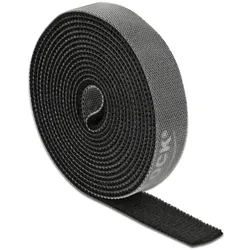 DELOCK Klettband auf Rolle L 2 m x B 15 mm schwarz