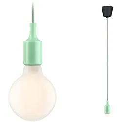 Paulmann Neordic Pendelleuchte Ketil  E27   max. 60W Hellgrün Schwarz dimmbar Silikon Kunststoff 78428