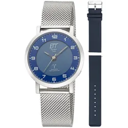 ETT Eco Tech Time ELS-11617-32MS Funk-Solar Damenuhr Atacama Edelstahl mit 2 Bändern