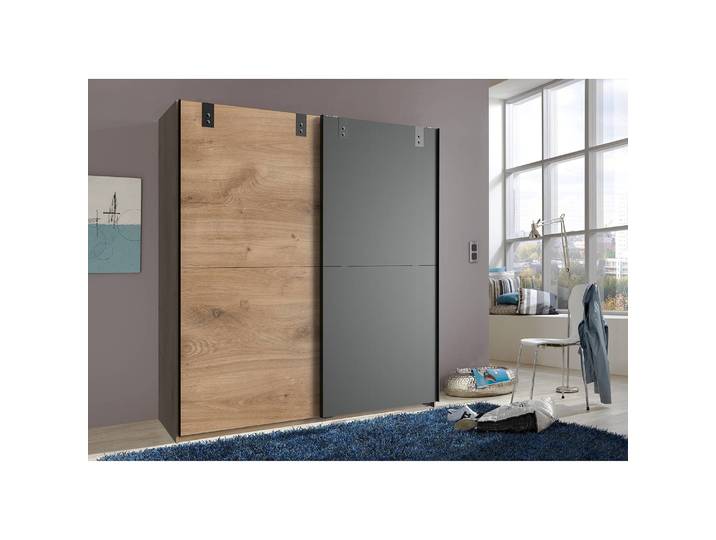 Schwebetürenschrank Cardiff 180cm Braun ohne Spiegeltür/-en