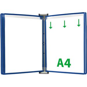 Tarifold Sichttafelsystem 414151, A4, Wandhalter, blau, inkl. 5 Sichttafeln